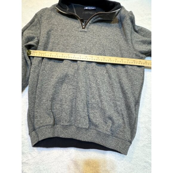 Daniel Cremieux Mens Large Pullover  Sweater Light Grey w/ Leather Elbow Patches - Picture 5 of 12